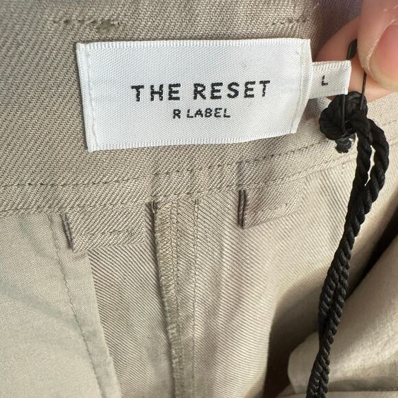 THE RESET R LABEL NWT Slouchy Trouser French Grey Size Large Office Pleated $198 - Picture 3 of 13